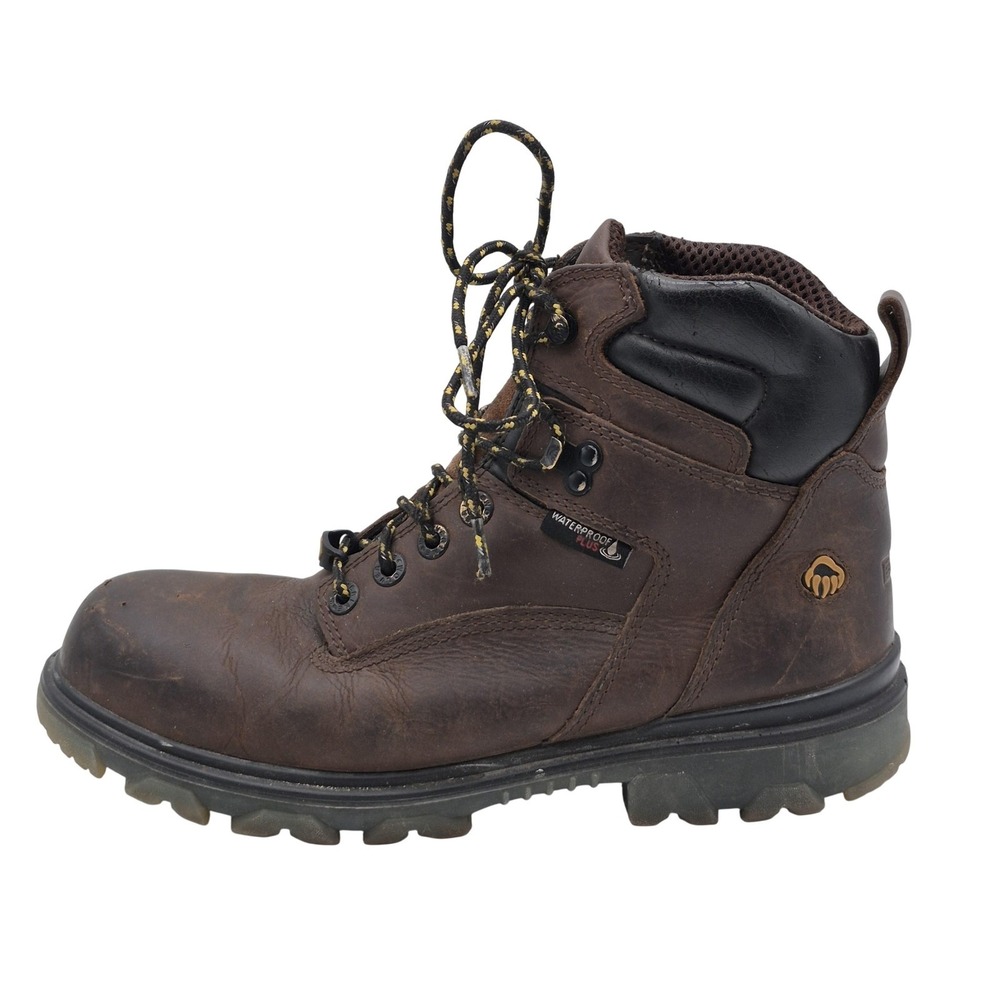 Wolverine Work Boots Mens‎ Size 8 Brown Leather Waterproof Safety Toe W10788